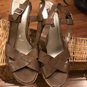 Sandals, wedges. Open toed.